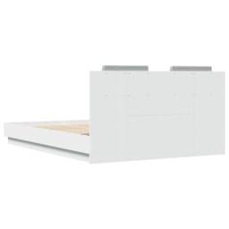Berkfield Home Bed Frame with LED without Mattress White 120x200 cm - Size: Small Double - thumbnail 8