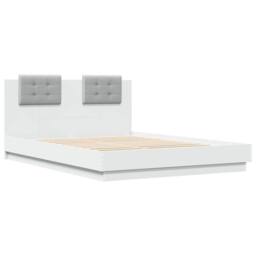 Berkfield Home Bed Frame with LED without Mattress White 120x200 cm - Size: Small Double - thumbnail 3