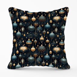 Warren Reed - Designer Christmas Decorations Outdoor Cushion in Blue - Size: 60 cm x 60 cm - thumbnail 1