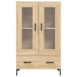 Berkfield Home Highboard Sonoma Oak 69.5x31x115 cm Engineered Wood in Light Tan - thumbnail 6