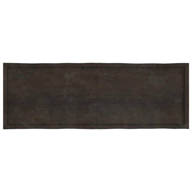 Berkfield Home Table Top Dark Grey 180x60x(2-6) cm Treated Solid Wood Live Edge in Dark Brown - image 1