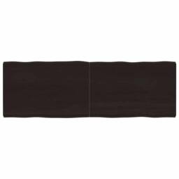 Berkfield Home Table Top Dark Grey 180x60x(2-6) cm Treated Solid Wood Live Edge in Dark Brown - thumbnail 2