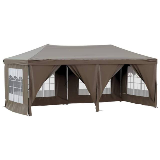 Berkfield Home Folding Party Tent with Sidewalls Taupe 3x6 m - image 1