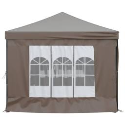 Berkfield Home Folding Party Tent with Sidewalls Taupe 3x6 m - thumbnail 4