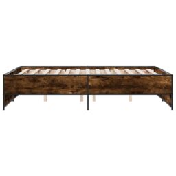 Berkfield Home Bed Frame without Mattress Smoked Oak 135x190 cm Double in Brown - thumbnail 5
