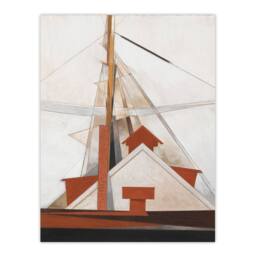 Artery8 Charles Demuth Framed Wall Art Print Sailboat Masts Cubist Painting in White - Size: A4 - thumbnail 3