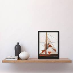 Artery8 Charles Demuth Framed Wall Art Print Sailboat Masts Cubist Painting in White - Size: A4 - thumbnail 2
