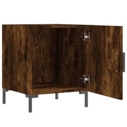 Berkfield Home Modern Bedside Cabinets 2 pcs Smoked Oak 40x40x50 cm Engineered Wood in Brown - Size: 40 x 40 x 50 cm - thumbnail 6
