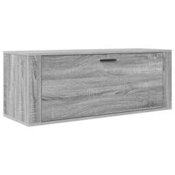 Berkfield Home Wall Shoe Cabinet Grey Sonoma 100x35x38 cm Engineered Wood - Size: 100 x 35 x 38 cm - thumbnail 1