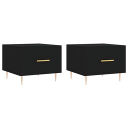 Berkfield Home Coffee Tables 2 pcs Black 50x50x40 cm Engineered Wood - Size: 50 x 50 x 40 cm - thumbnail 2