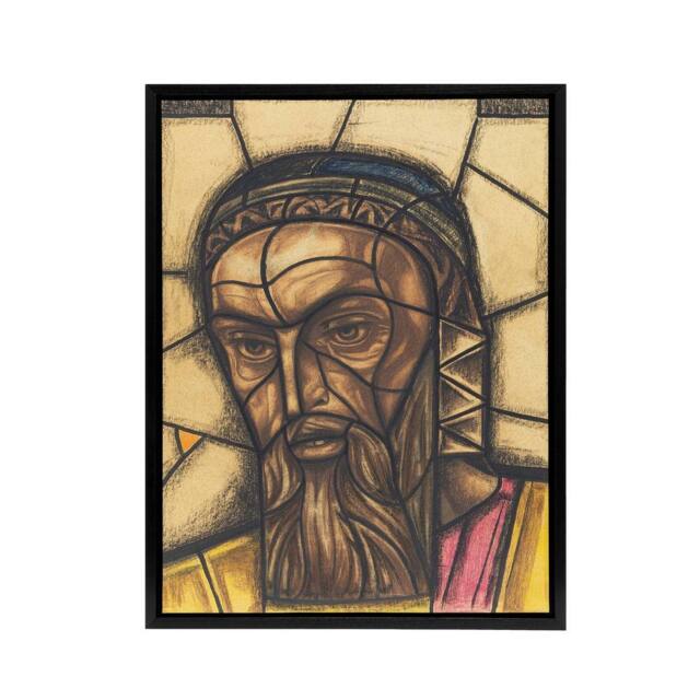 "Artery8 St Luke Stained Glass Design Holst Framed Canvas Wall Art Print - Size: W12"" x H16""" - image 1