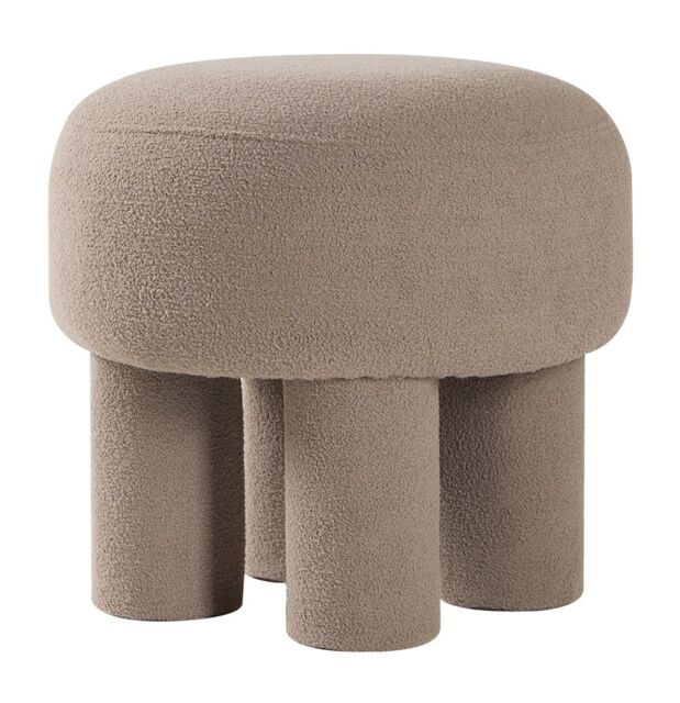 Nordlys Scandinavian Living Room Pouf in Beige - image 1
