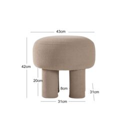 Nordlys Scandinavian Living Room Pouf in Beige - thumbnail 5