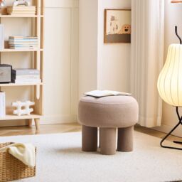 Nordlys Scandinavian Living Room Pouf in Beige - thumbnail 2