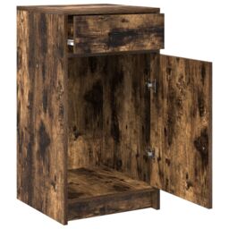 Berkfield Home Sideboard Smoked Oak 40x41x75 cm Engineered Wood in Brown - Size: 40 x 41 x 75 cm - thumbnail 5