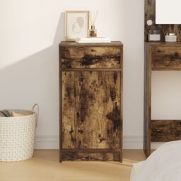 Berkfield Home Sideboard Smoked Oak 40x41x75 cm Engineered Wood in Brown - Size: 40 x 41 x 75 cm - thumbnail 4