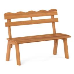 Costway Outdoor Wood Bench 2-Person Garden Bench Outside Seating w/Backrest in Natural - thumbnail 9