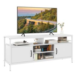 "Gymax TV Stand for TVs up to 65"" 147 CM TV Console Table with Storage-White in White" - thumbnail 1
