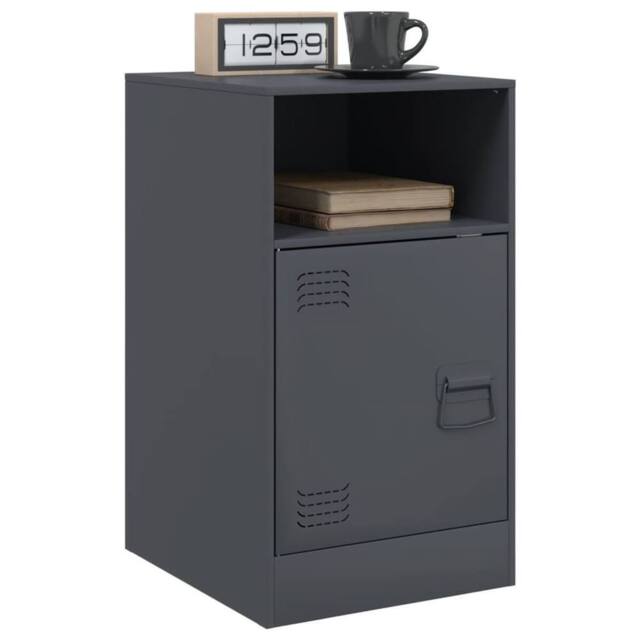 Berkfield Home Stylish Bedside Cabinets 2pcs Anthracite 34.5x39x62 cm Steel in Charcoal - image 1