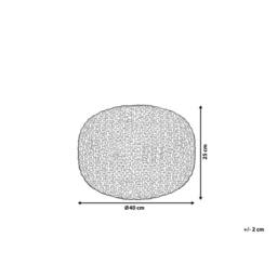 Wyld and Coco Black Knitted Cotton Pouffe 40 x 25 cm - EPS Bead Filling - thumbnail 3