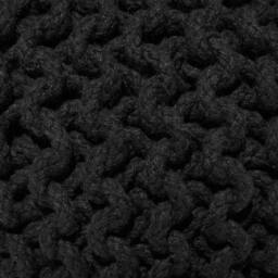 Wyld and Coco Black Knitted Cotton Pouffe 40 x 25 cm - EPS Bead Filling - thumbnail 6