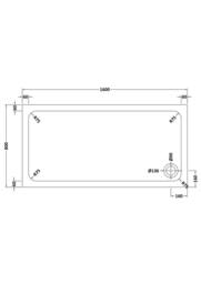 Balterley Contemporary Rectangular Shower Tray, 1600x800mm in Grey - thumbnail 5