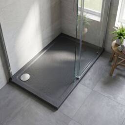Balterley Contemporary Rectangular Shower Tray, 1600x800mm in Grey - thumbnail 3