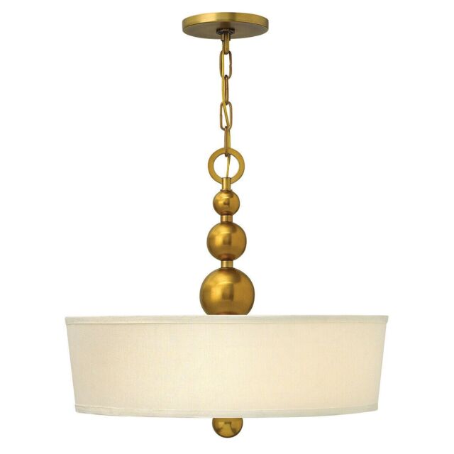 Loops 3 Bulb Ceiling Pendant Light Fitting Vintage Brass LED E27 60W Bulb in Metallics