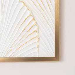 Melody Maison Extra Large Gold Ginkgo Textured Wall Art - 55cm X 80cm - Size: 55 cm X 80 cm - thumbnail 4