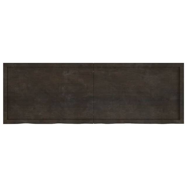 Berkfield Home Wall Shelf Dark Grey 180x60x(2-6) cm Treated Solid Wood Oak - image 1