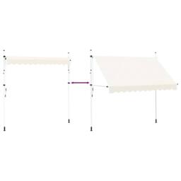 Berkfield Home Manual Retractable Awning 300 cm Cream in Beige - thumbnail 5