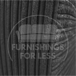 Furnishings For Less UK Delta Large Fabric 2 Seater Sofa With Padded Arms Jumbo Cord in Black - thumbnail 4
