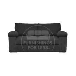 Furnishings For Less UK Delta Large Fabric 2 Seater Sofa With Padded Arms Jumbo Cord in Black - thumbnail 1