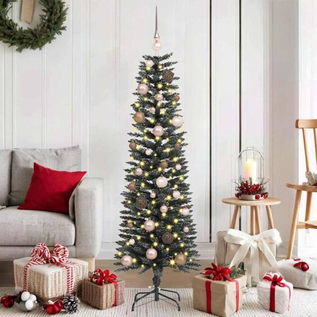 Berkfield Home Artificial Christmas Tree with 150 LEDs Green 43 x 43 x 150 cm - image 1