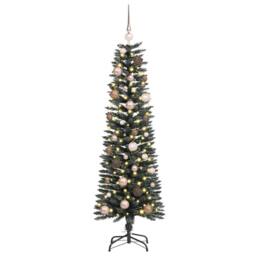 Berkfield Home Artificial Christmas Tree with 150 LEDs Green 43 x 43 x 150 cm - thumbnail 3