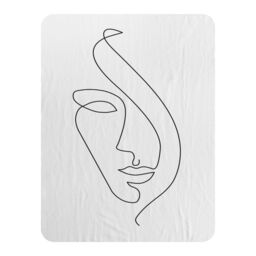 Benjamin Tate Design Line Face drawing Designer Blanket in Natural - Size: 120 cm x 150 cm - thumbnail 1