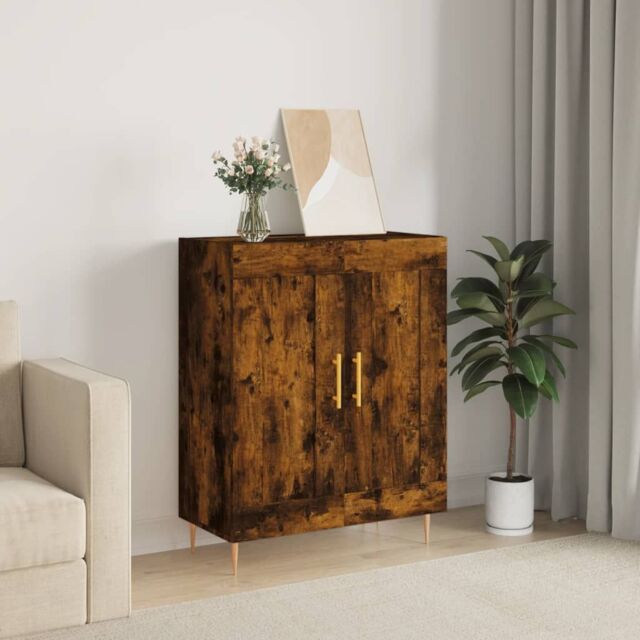 Berkfield Home Sideboard Smoked Oak 69.5x34x90 cm Engineered Wood in Brown - image 1