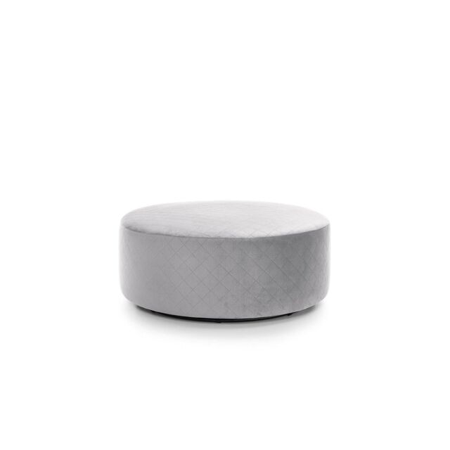 Abakus Direct Chicago Spill-Proof Velvet Large Quilted Swivel Footstool in Light Grey - image 1