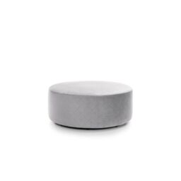Abakus Direct Chicago Spill-Proof Velvet Large Quilted Swivel Footstool in Light Grey - thumbnail 1