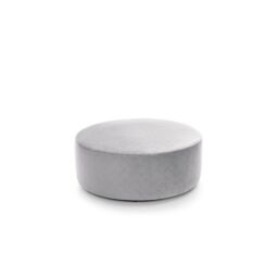 Abakus Direct Chicago Spill-Proof Velvet Large Quilted Swivel Footstool in Light Grey - thumbnail 2