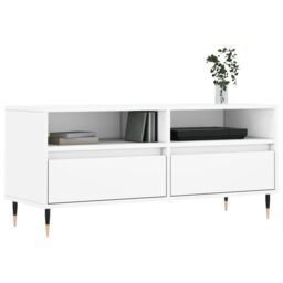 Berkfield Home TV Cabinet White 100x34.5x44.5 cm Engineered Wood - thumbnail 3