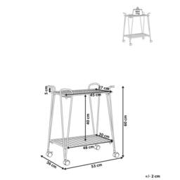 Wyld and Coco White 2-Tier Mobile Bathroom Trolley - Powder-Coated Iron Mesh Shelves - thumbnail 4