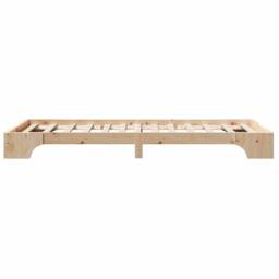 Berkfield Home Modern Bed Frame Natural Pine Wood 100 x 200 cm Durable Bed Frame in Beige - thumbnail 6