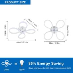 Pheashine White 40cm Flower LED Ceiling Light 28W 6500K Aluminum Acrylic - thumbnail 4