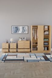 Home Discount Vida Designs 4Pc Bedroom Set 2x3Drawer Bedside, 4Drawer, 3 Dr Wardrobe in Brown - thumbnail 3