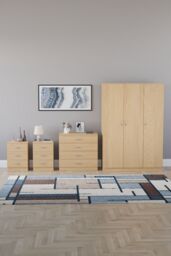 Home Discount Vida Designs 4Pc Bedroom Set 2x3Drawer Bedside, 4Drawer, 3 Dr Wardrobe in Brown - thumbnail 4