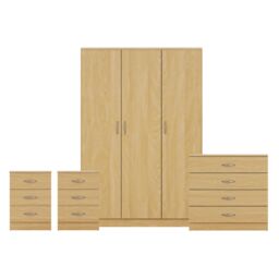 Home Discount Vida Designs 4Pc Bedroom Set 2x3Drawer Bedside, 4Drawer, 3 Dr Wardrobe in Brown - thumbnail 8