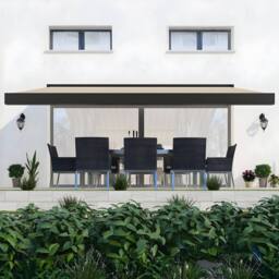 Primrose Awnings Deluxe Full Cassette Electric Awning Wireless Remote 4.5m With Lights in Off-White - thumbnail 6