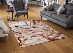 Benjamin Tate Design Pink Rippled Marble Rug in Natural - Size: Large - thumbnail 2