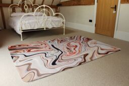 Benjamin Tate Design Pink Rippled Marble Rug in Natural - Size: Large - thumbnail 3